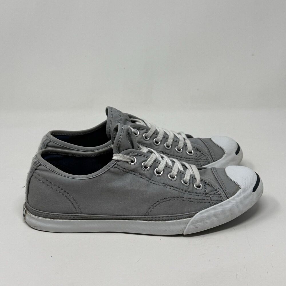 Converse Jack Purcell Sneakers Womens 8 Gray Canvas Low Top Preppy Grunge Shoes